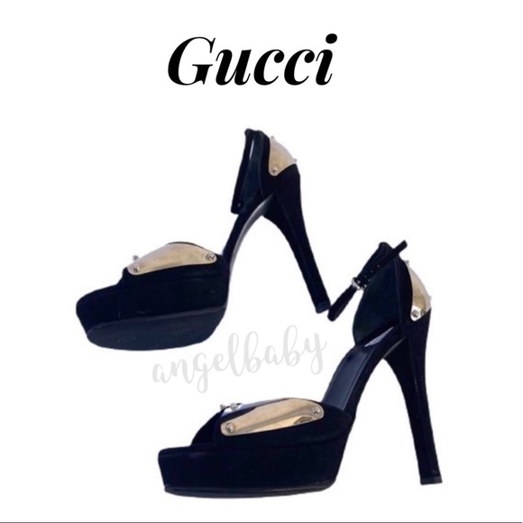 Gucci Mirror Platform Heels in Black Suede! - Picture 8 of 16